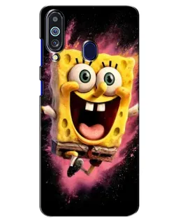 Чехол для Samsung Galaxy M40 с картинкой «Взрывной Спанч Боб»