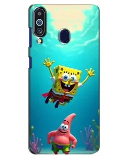 Чехол для Samsung Galaxy M40 с картинкой «Спанч Боб под водой»