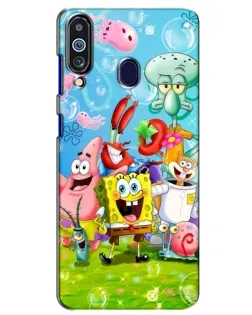 Чехол для Samsung Galaxy M40 с картинкой «Губка Боб и друзья»