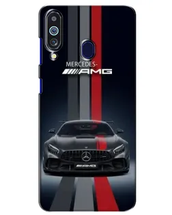 Чехол для Samsung Galaxy M40 с картинкой «Mercedes — белый карбон»