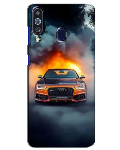 Чехол для Samsung Galaxy M40 с картинкой «Audi в огненном дыму»