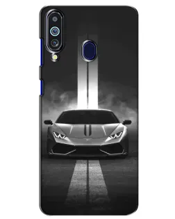 Чехол для Samsung Galaxy M40 с картинкой «Lamborghini симметрия дорог»