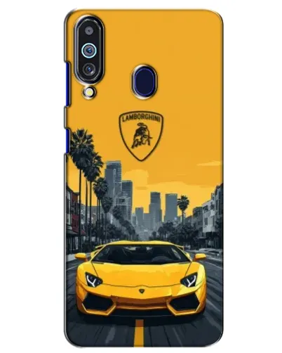 Чехол для Samsung Galaxy M40 с картинкой «Желтый Lamborghini город»