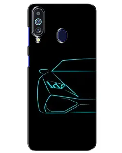 Чехол для Samsung Galaxy M40 с картинкой «Голубой силуэт Lamborghini»