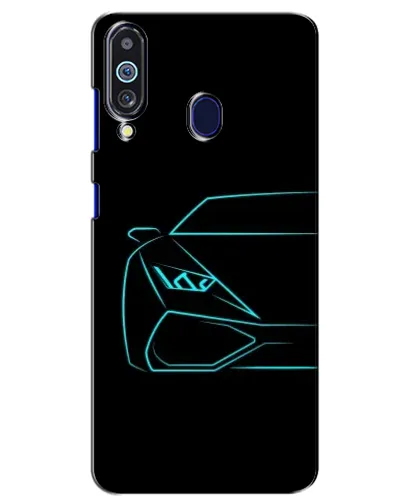 Чехол для Samsung Galaxy M40 с картинкой «Голубой силуэт Lamborghini»