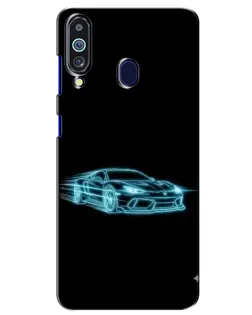 Чехол для Samsung Galaxy M40 с картинкой «Неоновый контур Lamborghini»