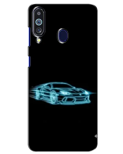 Чехол для Samsung Galaxy M40 с картинкой «Неоновый контур Lamborghini»