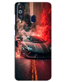 Чехол для Samsung Galaxy M40 с картинкой «Lamborghini красный дым»