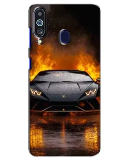 Чехол для Samsung Galaxy M40 с картинкой «Lamborghini в огне»