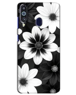 Чехол для Samsung Galaxy M40 с картинкой «Монохромные астры»