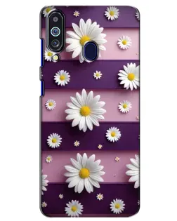 Чехол для Samsung Galaxy M40 с картинкой «Ромашки на фиолетовом»
