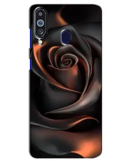 Чехол для Samsung Galaxy M40 с картинкой «Шелковая черная роза»