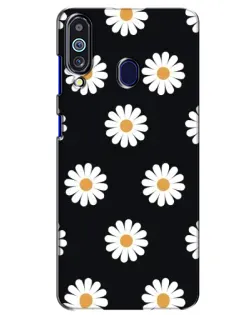 Чехол для Samsung Galaxy M40 с картинкой «Ромашки на черном»
