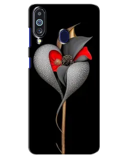 Чехол для Samsung Galaxy M40 с картинкой «Серебряный фантазийный цветок»