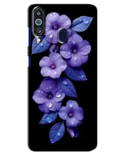 Чехол для Samsung Galaxy M40 с картинкой «Фиолетовые цветы с росою»