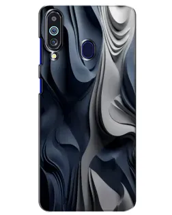 Чехол для Samsung Galaxy M40 с картинкой «Объемные синие складки» Чехол для Samsung Galaxy M40 с картинкой «Объемные синие складки»