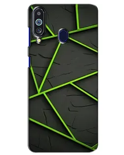 Чехол для Samsung Galaxy M40 с картинкой «Зеленые геометрические линии»