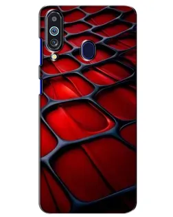 Чехол для Samsung Galaxy M40 с картинкой «Красная глянцевая сетка»