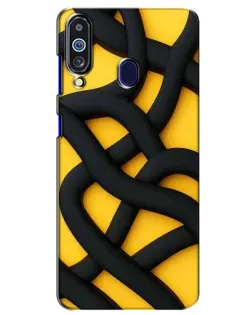 Чехол для Samsung Galaxy M40 с картинкой «Черное желтое переплетение»