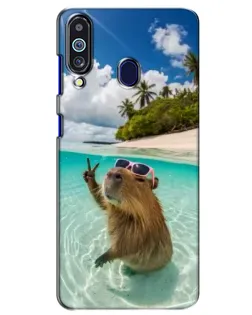 Чехол для Samsung Galaxy M40 с картинкой «Капибара на море»