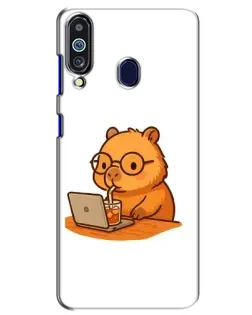 Чехол для Samsung Galaxy M40 с картинкой «Капибара с ноутбуком»