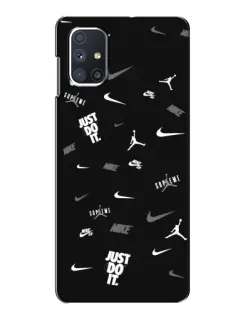 Чехол для Samsung Galaxy M51 с картинкой «Nike Black Pattern» Чехол для Samsung Galaxy M51 с картинкой «Nike Black Pattern»