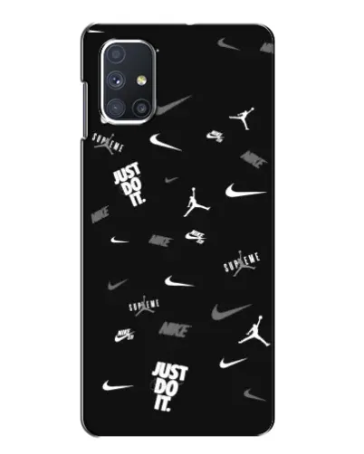 Чехол для Samsung Galaxy M51 с картинкой «Nike Black Pattern» Чехол для Samsung Galaxy M51 с картинкой «Nike Black Pattern»