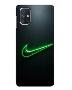Чехол для Samsung Galaxy M51 с картинкой «Неоновый контур Nike»