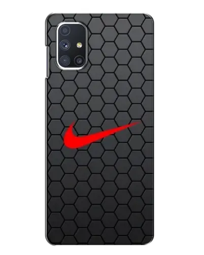 Чехол для Samsung Galaxy M51 с картинкой «Nike — карбоновая сетка»
