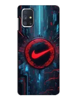 Чехол для Samsung Galaxy M51 с картинкой «Техногенный стиль Nike» Чехол для Samsung Galaxy M51 с картинкой «Техногенный стиль Nike»
