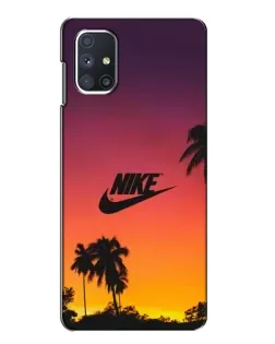 Чехол для Samsung Galaxy M51 с картинкой «Nike на закате солнца» Чехол для Samsung Galaxy M51 с картинкой «Nike на закате солнца»