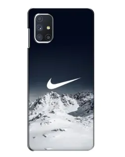 Чехол для Samsung Galaxy M51 с картинкой «Nike — зимние горы» Чехол для Samsung Galaxy M51 с картинкой «Nike — зимние горы»