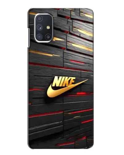Чехол для Samsung Galaxy M51 с картинкой «Золотой Nike на металле»