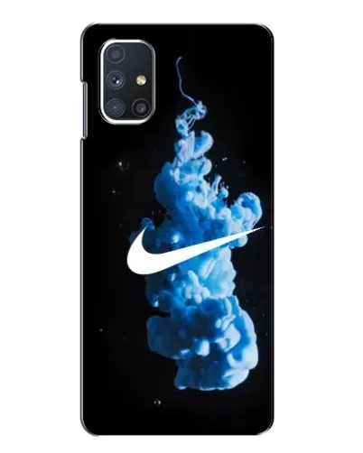 Чехол для Samsung Galaxy M51 с картинкой «Nike и синий дым»