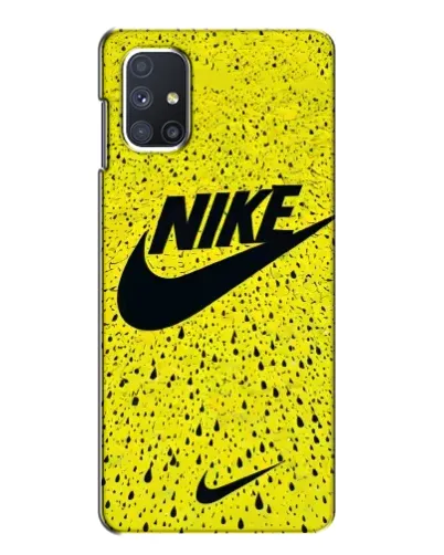 Чехол для Samsung Galaxy M51 с картинкой «Желтый текстурный Nike»