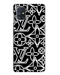 Чехол для Samsung Galaxy M51 с картинкой «Черно-белый узор LV»
