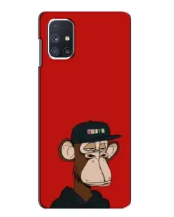 Чохол для Samsung Galaxy M51 з картинкою «Bored Ape — червоний фон»