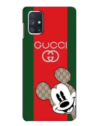 Чехол для Samsung Galaxy M51 с картинкой «Gucci — полосы и Микки»