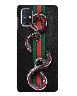 Чехол для Samsung Galaxy M51 с картинкой «Gucci — змея на полосе» Чехол для Samsung Galaxy M51 с картинкой «Gucci — змея на полосе»