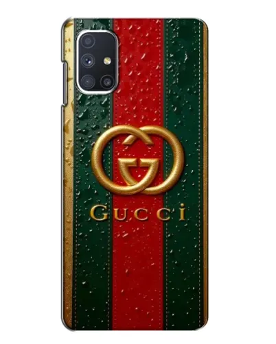Чехол для Samsung Galaxy M51 с картинкой «Gucci — фирменная полоса и золото» Чехол для Samsung Galaxy M51 с картинкой «Gucci — фирменная полоса и золото»