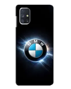 Чехол для Samsung Galaxy M51 с картинкой «BMW — неоновое сияние»