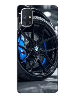 Чехол для Samsung Galaxy M51 с картинкой «Колесо BMW вблизи»
