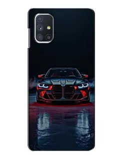 Чехол для Samsung Galaxy M51 с картинкой «BMW на мокрой дороге»
