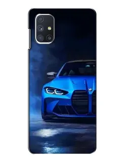 Чехол для Samsung Galaxy M51 с картинкой «Голубая BMW M4»