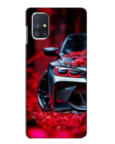 Чехол для Samsung Galaxy M51 с картинкой «Спортивная BMW и цветы» Чехол для Samsung Galaxy M51 с картинкой «Спортивная BMW и цветы»