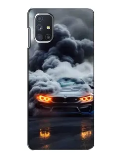 Чехол для Samsung Galaxy M51 с картинкой «BMW в дыму»