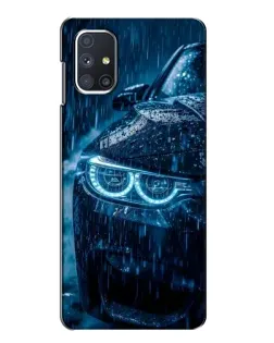 Чехол для Samsung Galaxy M51 с картинкой «BMW под дождем»