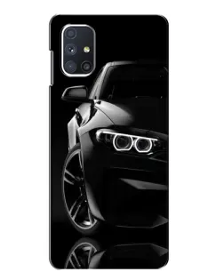 Чехол для Samsung Galaxy M51 с картинкой «Черная BMW — профиль»