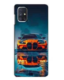 Чехол для Samsung Galaxy M51 с картинкой «BMW — золотая эмблема»