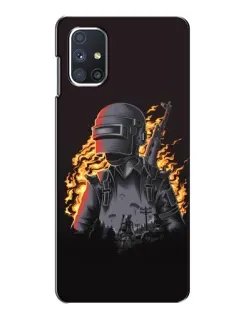 Чехол для Samsung Galaxy M51 с картинкой «PUBG — огненный силуэт» Чехол для Samsung Galaxy M51 с картинкой «PUBG — огненный силуэт»